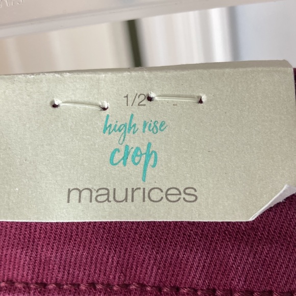Brand new Maurices maroon High-rise cropped jeans - Picture 6 of 7